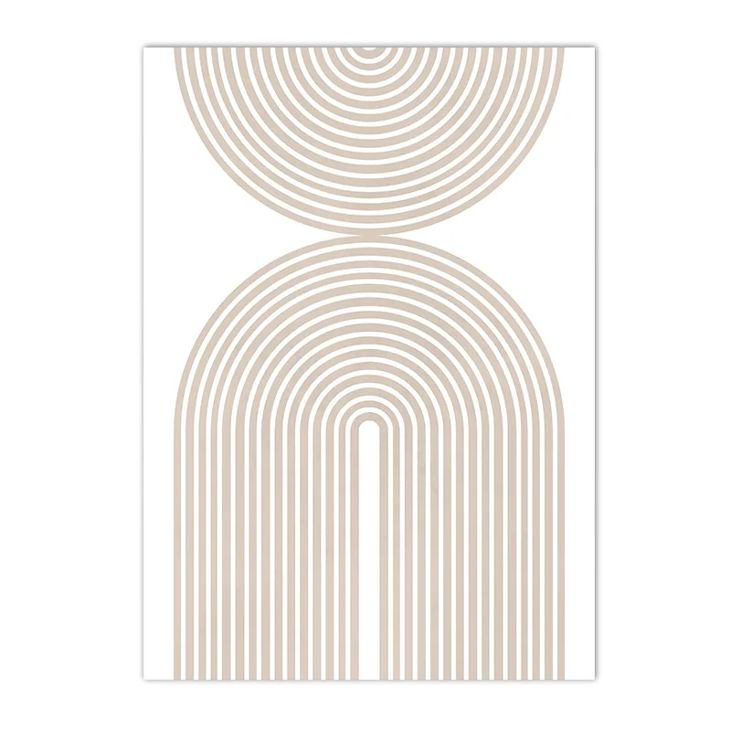Minimalistyczne linie boho w beżu Biały