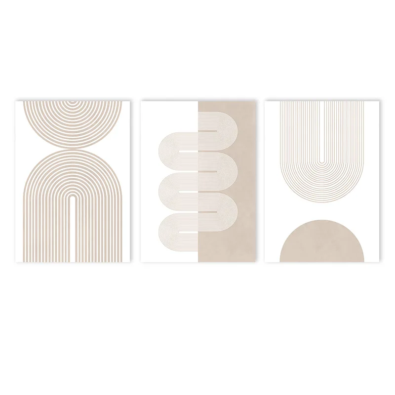 Minimalistyczne linie boho w beżu Burgundia