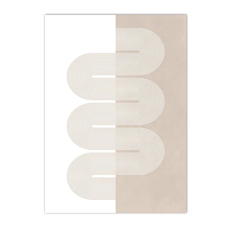 Minimalistyczne linie boho w beżu żółty