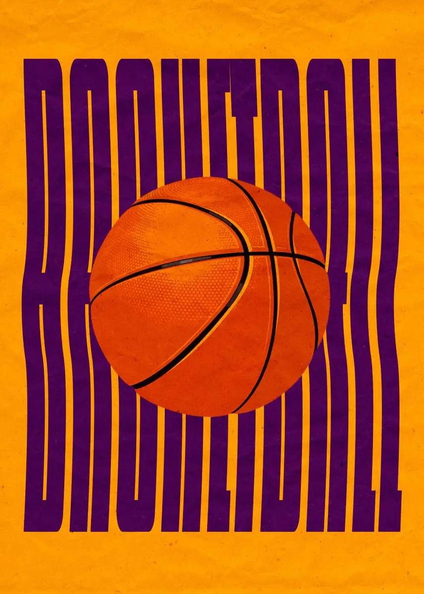 Minimalistyczny plakat sportowy z piłkami żółty