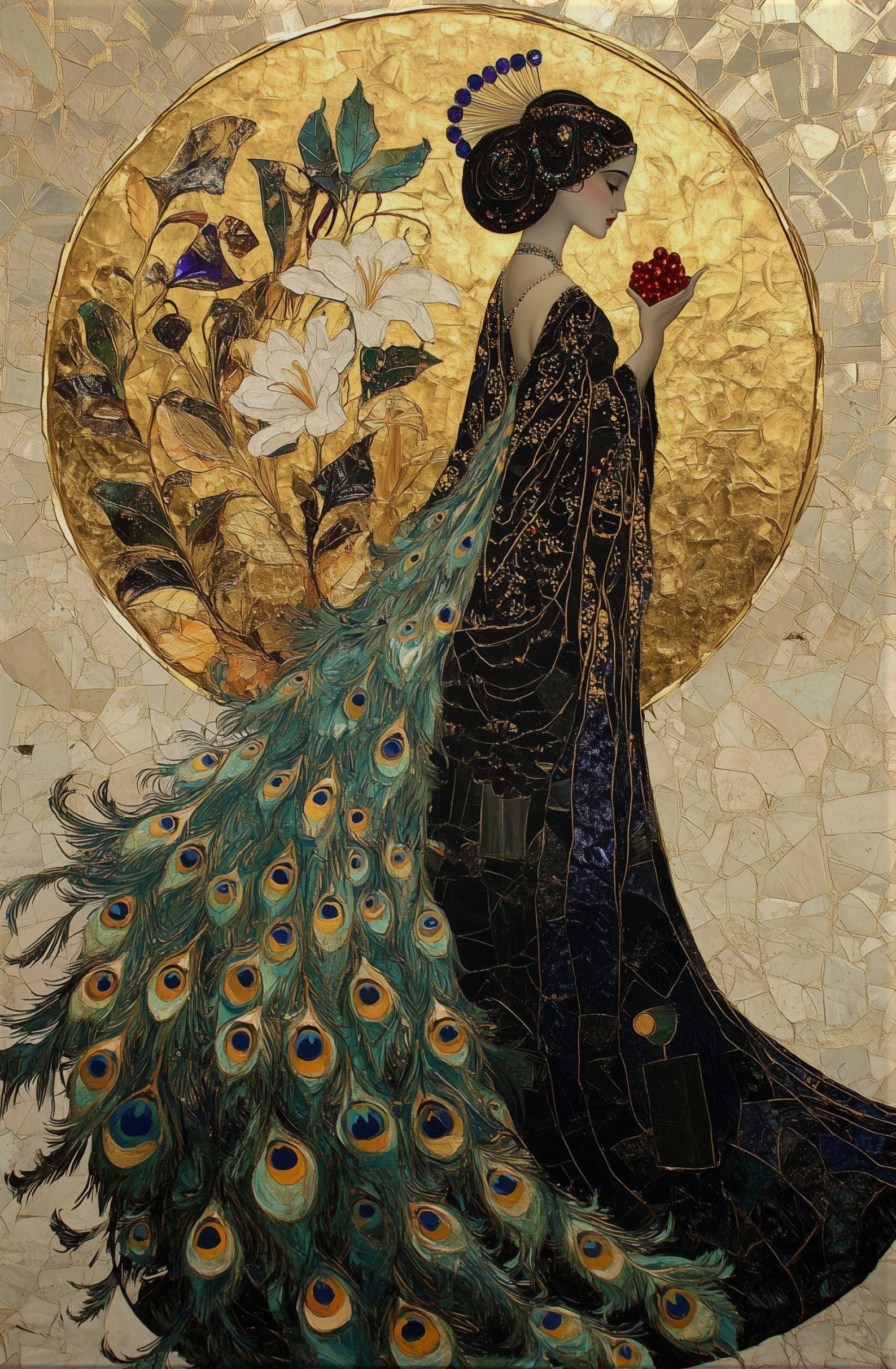 Mistyczna bogini – plakat portretowy fantasy Burgundia