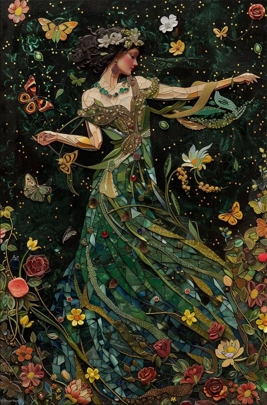 Mistyczna bogini – plakat portretowy fantasy Czarny