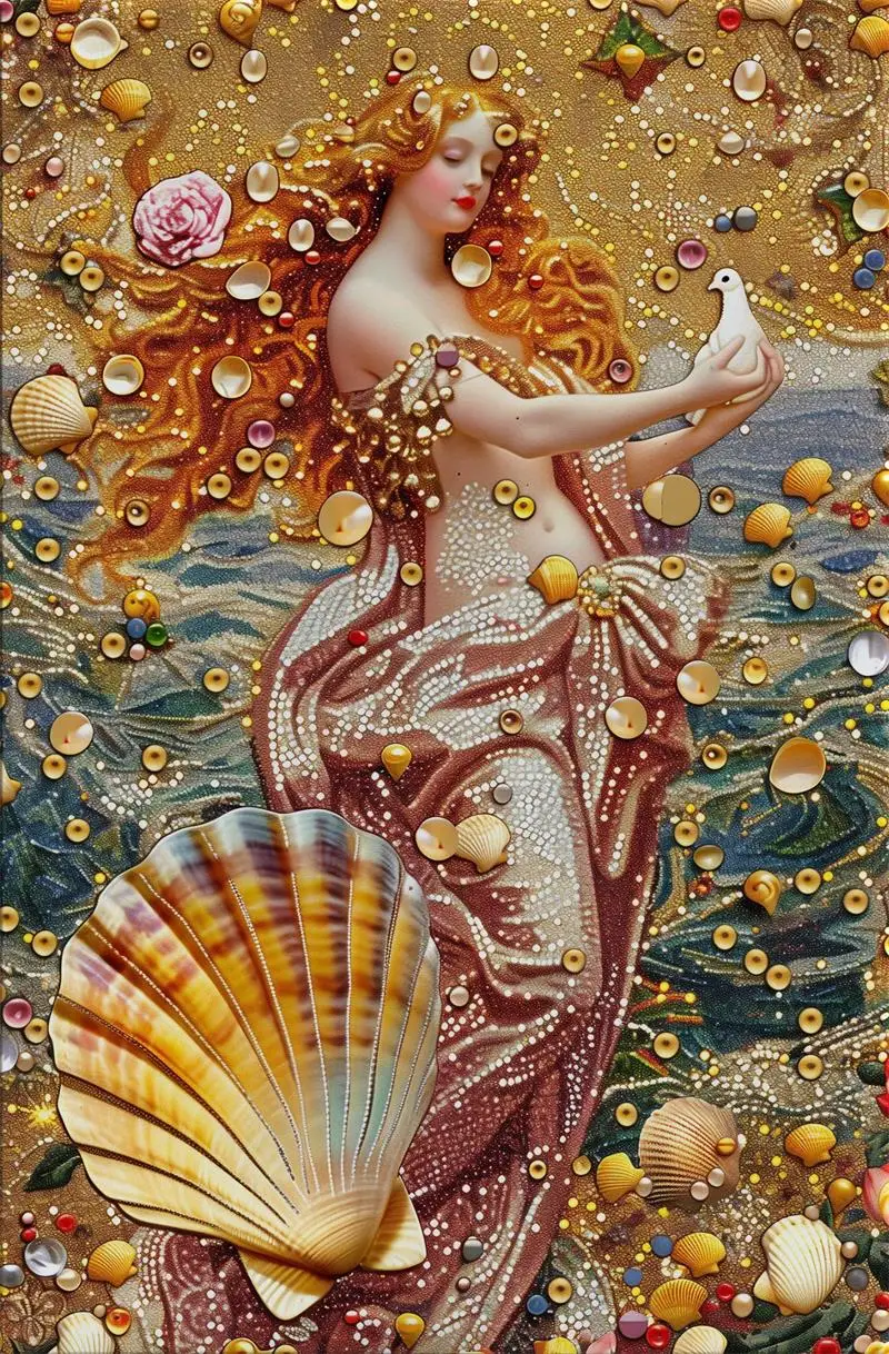 Mistyczna bogini – plakat portretowy fantasy Fioletowy/фиолетовый