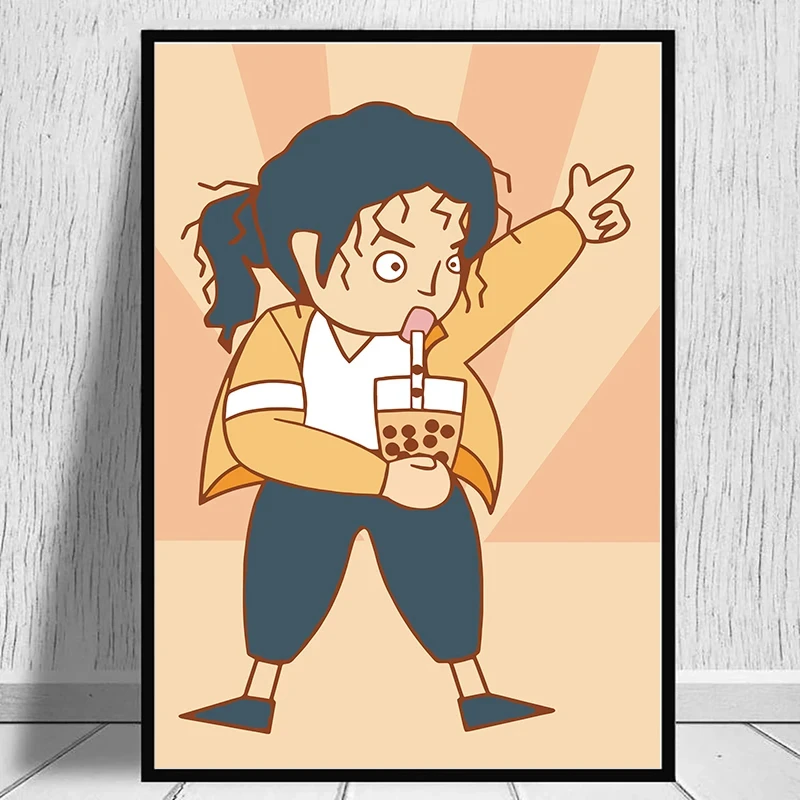 Zabawna Mona Lisa z bubble tea Fioletowy