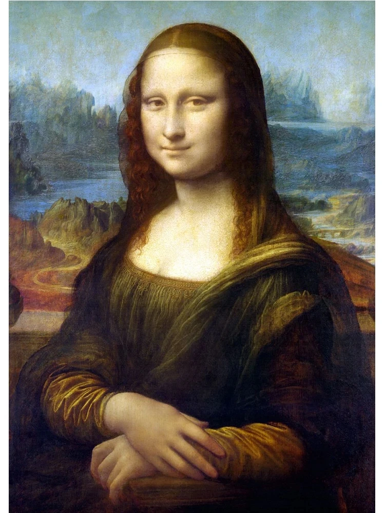 Mona Lisa - klasyka malarstwa na plakacie Fioletowy