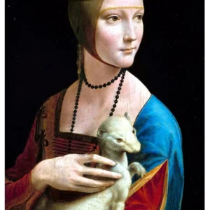 Mona Lisa - klasyka malarstwa na plakacie Zielony
