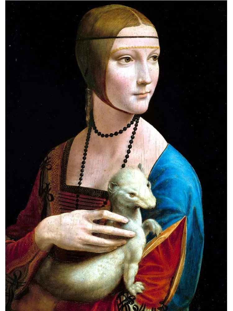Mona Lisa - klasyka malarstwa na plakacie Zielony
