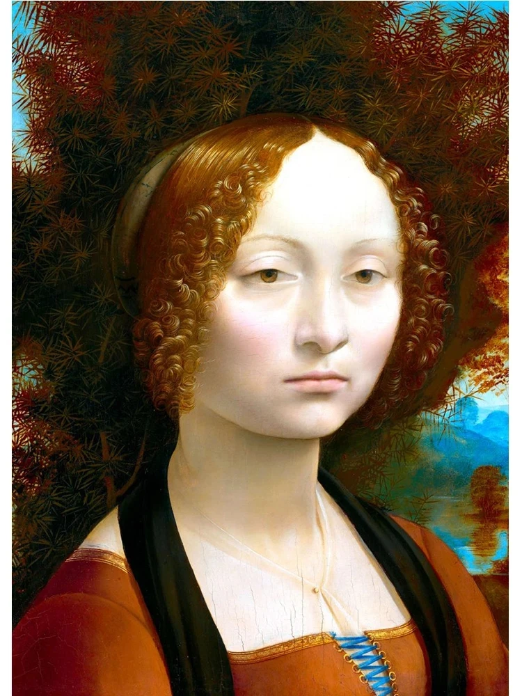 Mona Lisa - klasyka malarstwa na plakacie żółty