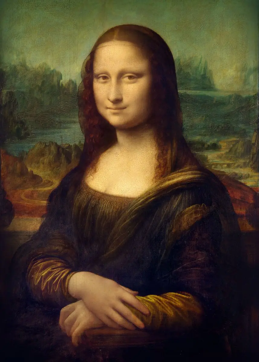 Mona Lisa z gumą balonową - plakat pop-art Biały