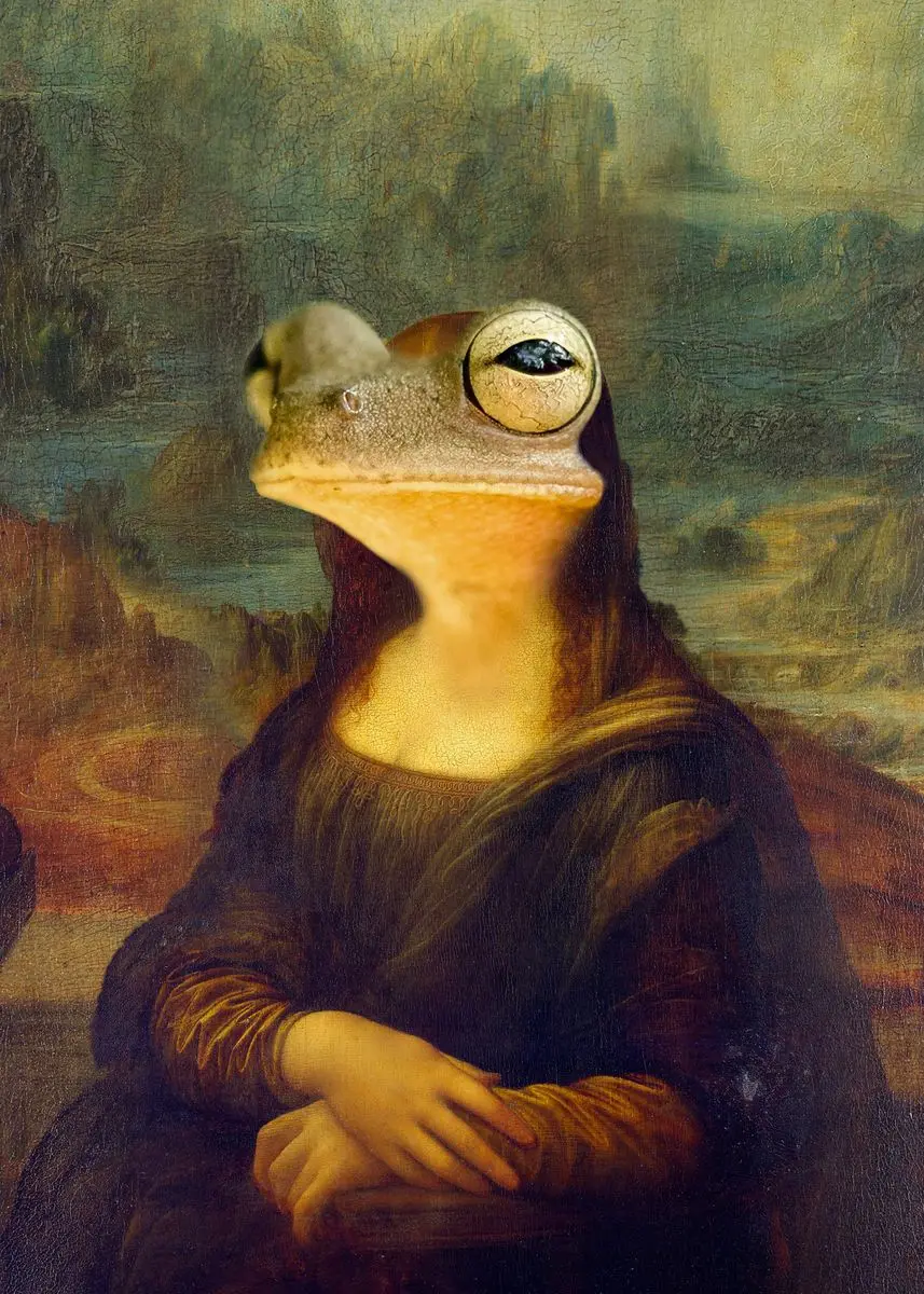 Mona Lisa z gumą balonową - plakat pop-art Fioletowy