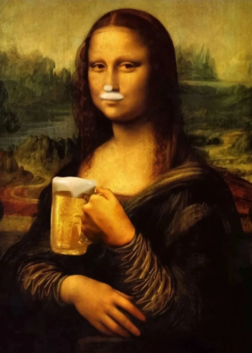 Mona Lisa z gumą balonową - plakat pop-art Zielony