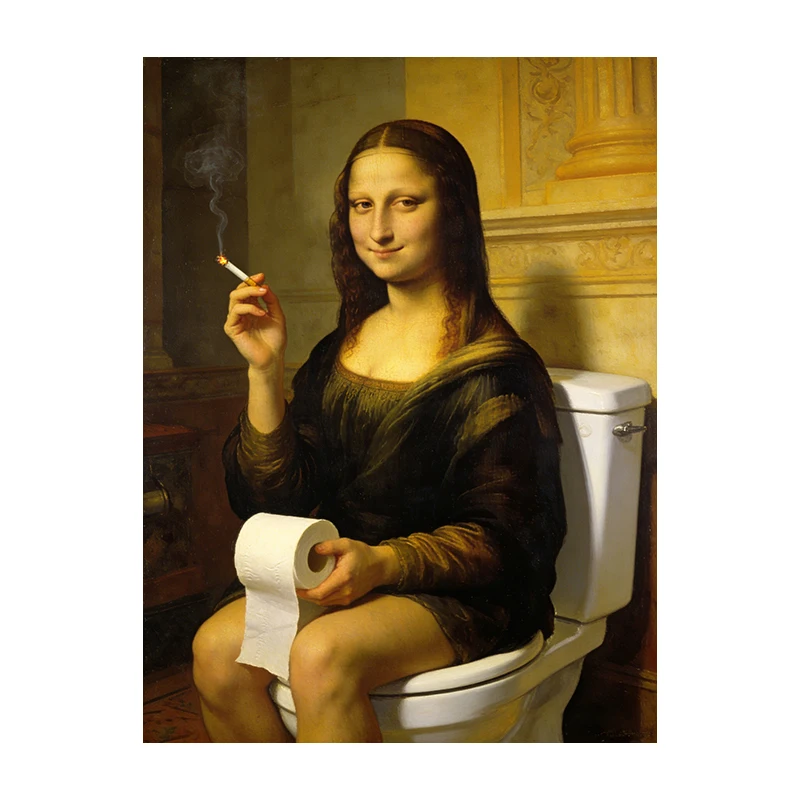 Mona Lisa Pop Art - kolorowy plakat na płótnie Biały