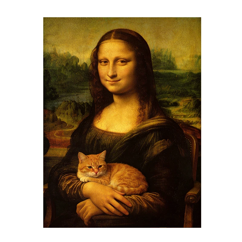 Mona Lisa Pop Art - kolorowy plakat na płótnie Czarny