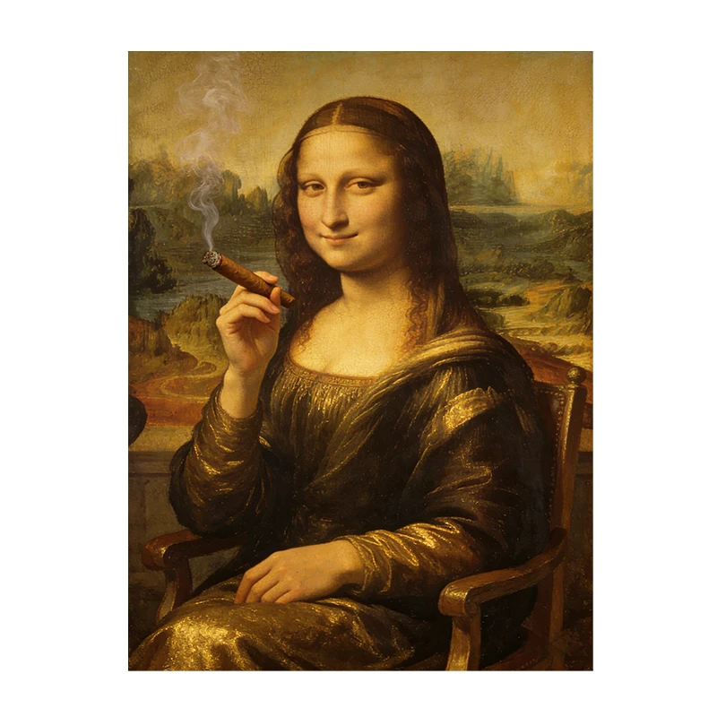 Mona Lisa Pop Art - kolorowy plakat na płótnie Czerwony