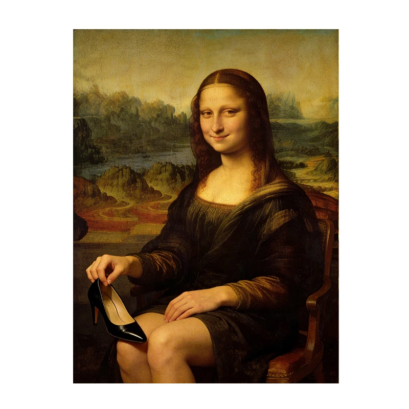 Mona Lisa Pop Art - kolorowy plakat na płótnie Fioletowy
