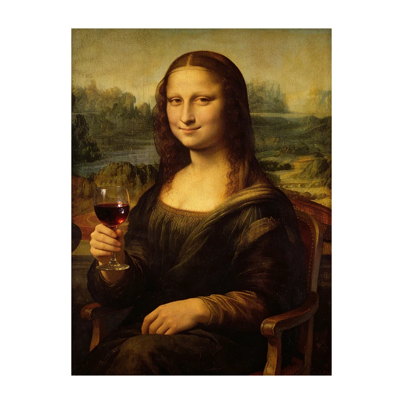 Mona Lisa Pop Art - kolorowy plakat na płótnie Granatowy