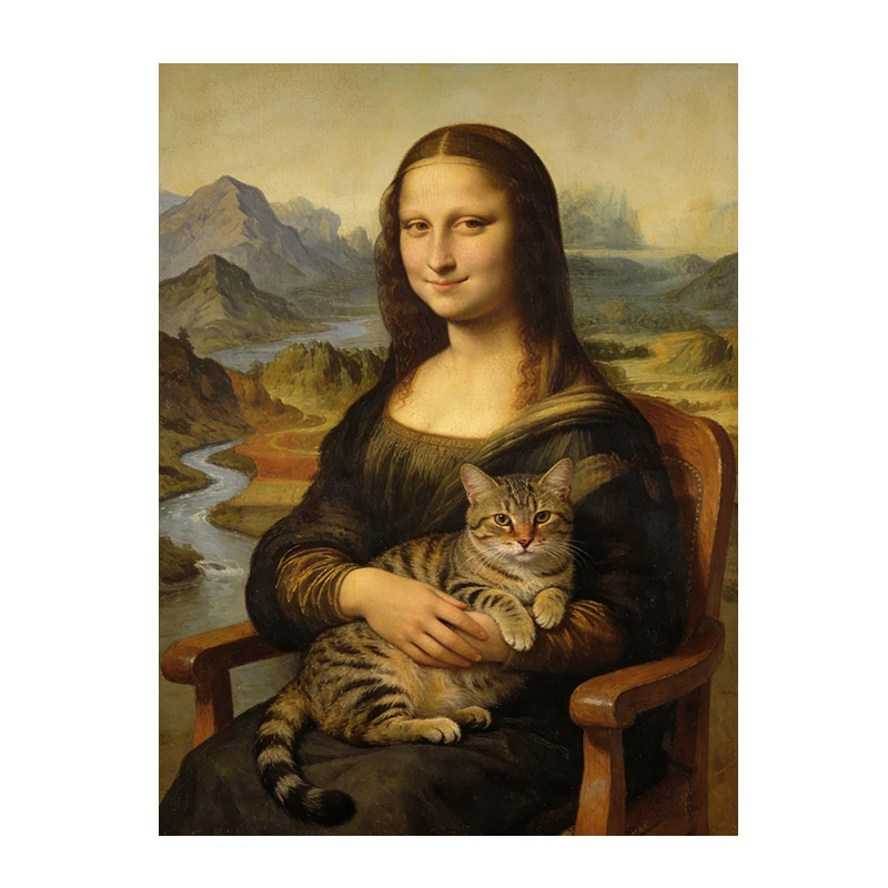 Mona Lisa Pop Art - kolorowy plakat na płótnie Jasnozielony