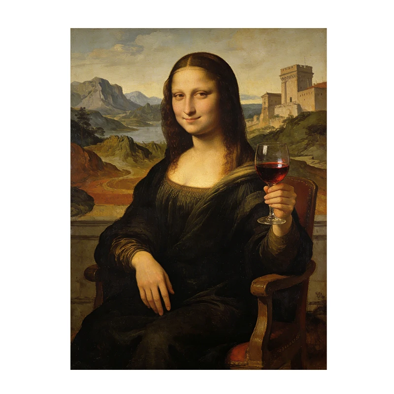 Mona Lisa Pop Art - kolorowy plakat na płótnie Niebieski