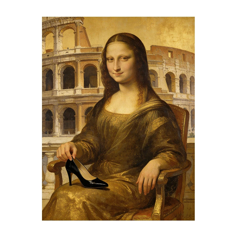 Mona Lisa Pop Art - kolorowy plakat na płótnie Zielony