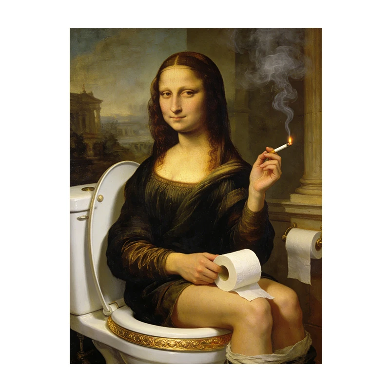 Mona Lisa Pop Art - kolorowy plakat na płótnie żółty