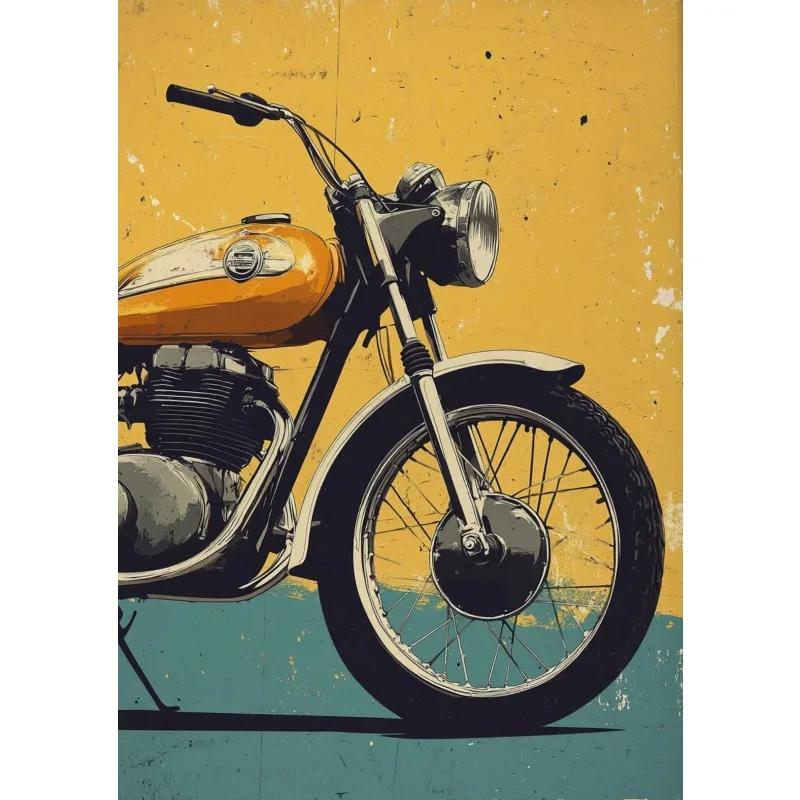 Klasyczny motocykl – plakat vintage dla motocyklisty Czerwony