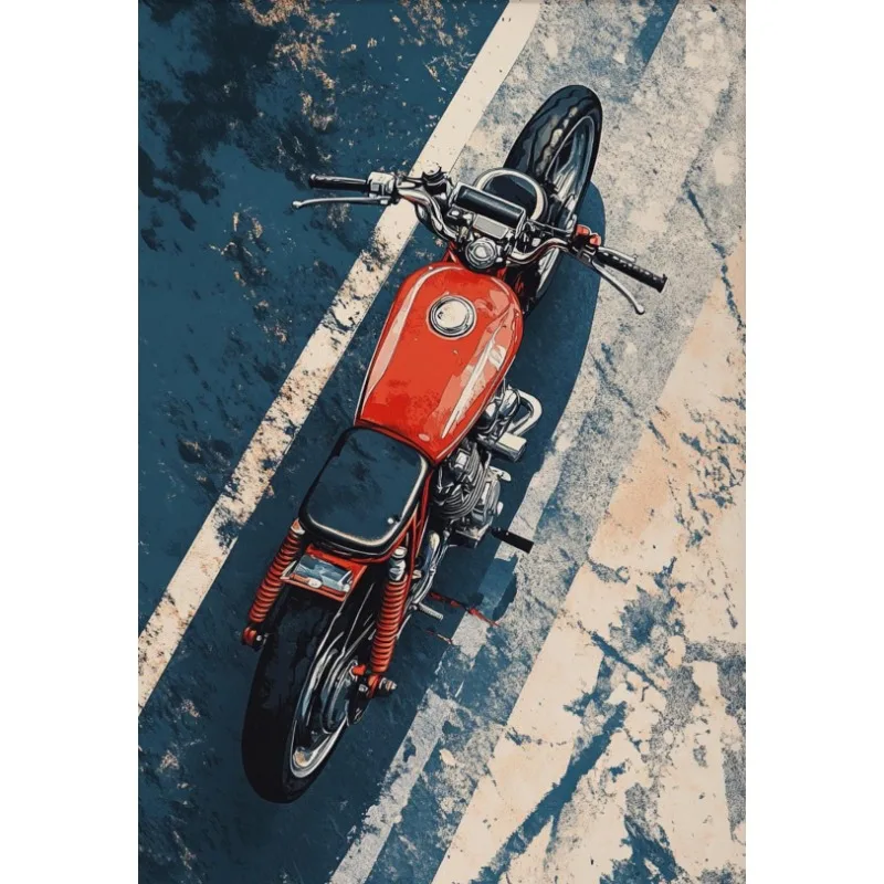 Klasyczny motocykl – plakat vintage dla motocyklisty Jasnozielony