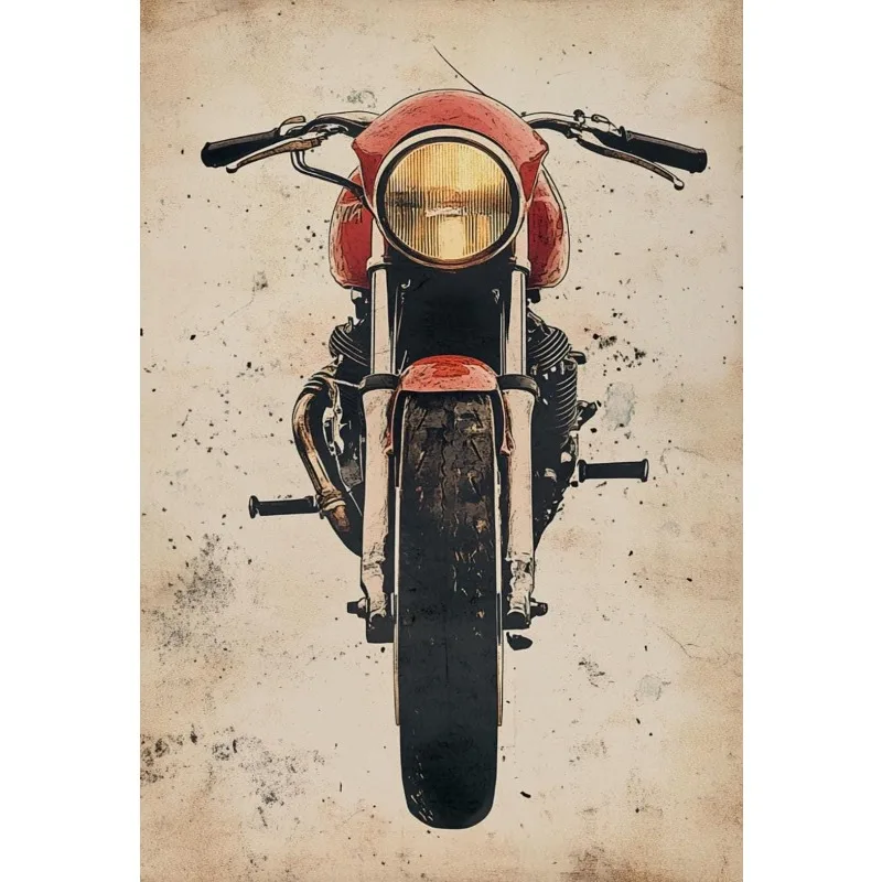 Klasyczny motocykl – plakat vintage dla motocyklisty Wielo