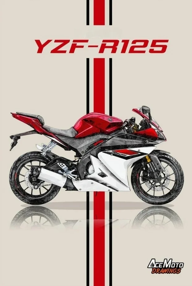 Motocykl sportowy plakat art Czarny