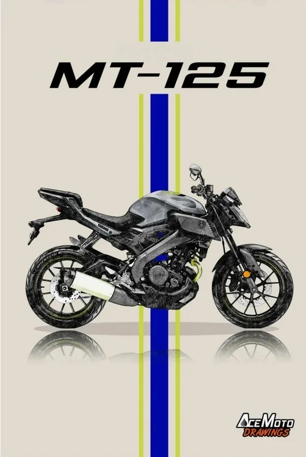 Motocykl sportowy plakat art Czerwony