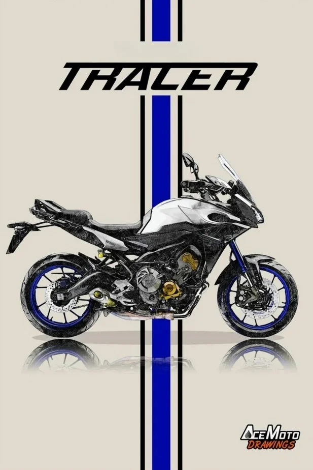 Motocykl sportowy plakat art Fioletowy