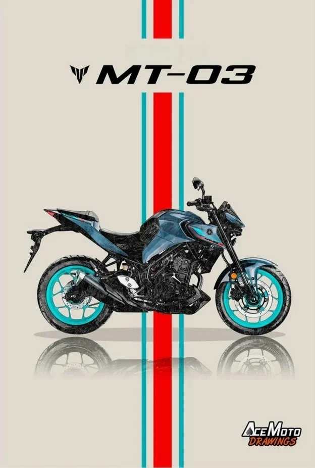 Motocykl sportowy plakat art Pomarańczowy
