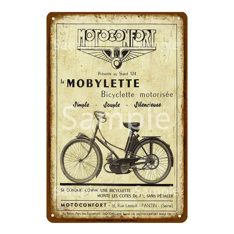 Motocyklista - blaszany szyld retro do klubu Khaki