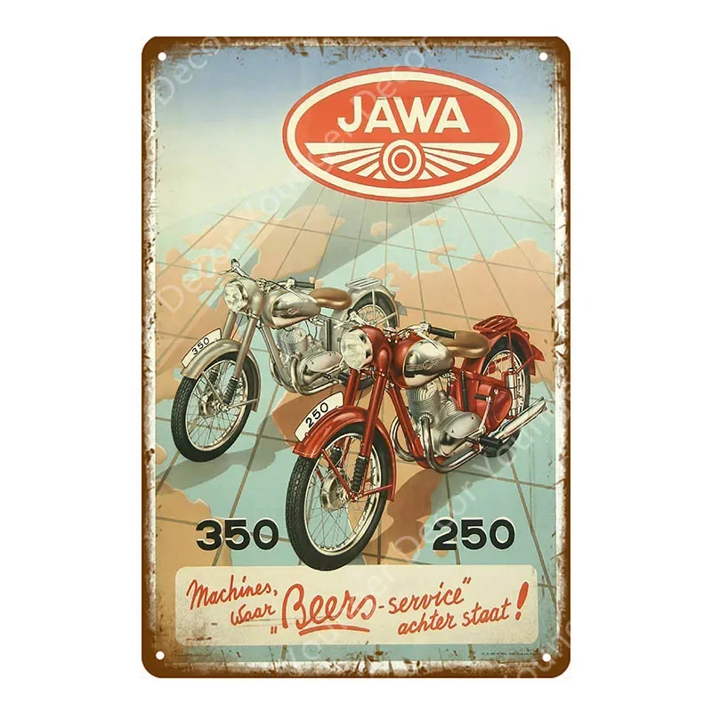 Motocyklista - blaszany szyld retro do klubu Granatowy