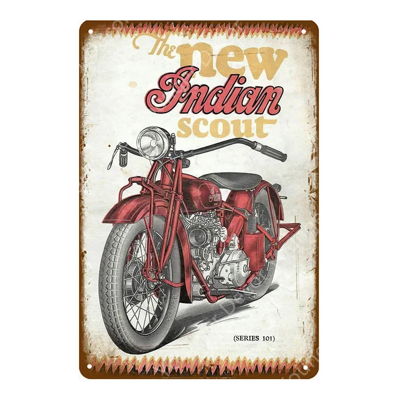 Motocyklista - blaszany szyld retro do klubu Zielony