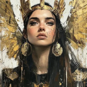 Mroczna bogini mitologii - plakat gotycki fantasy Czerwony
