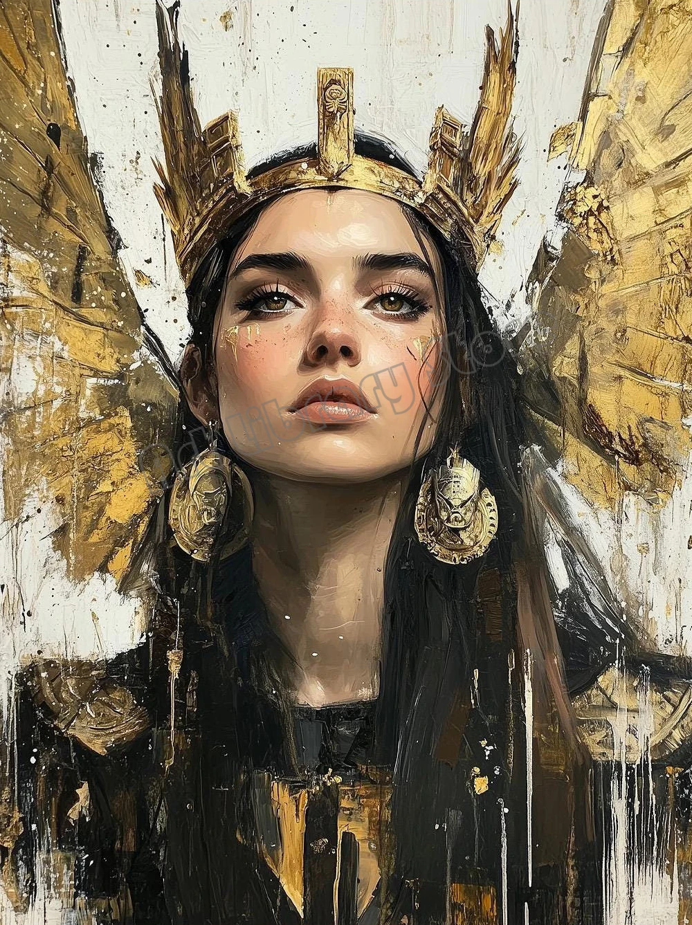 Mroczna bogini mitologii - plakat gotycki fantasy Czerwony
