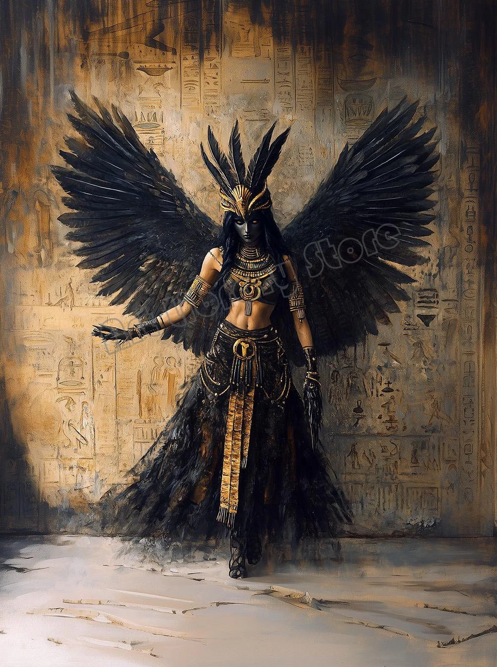 Mroczna bogini mitologii - plakat gotycki fantasy Jasnoszary
