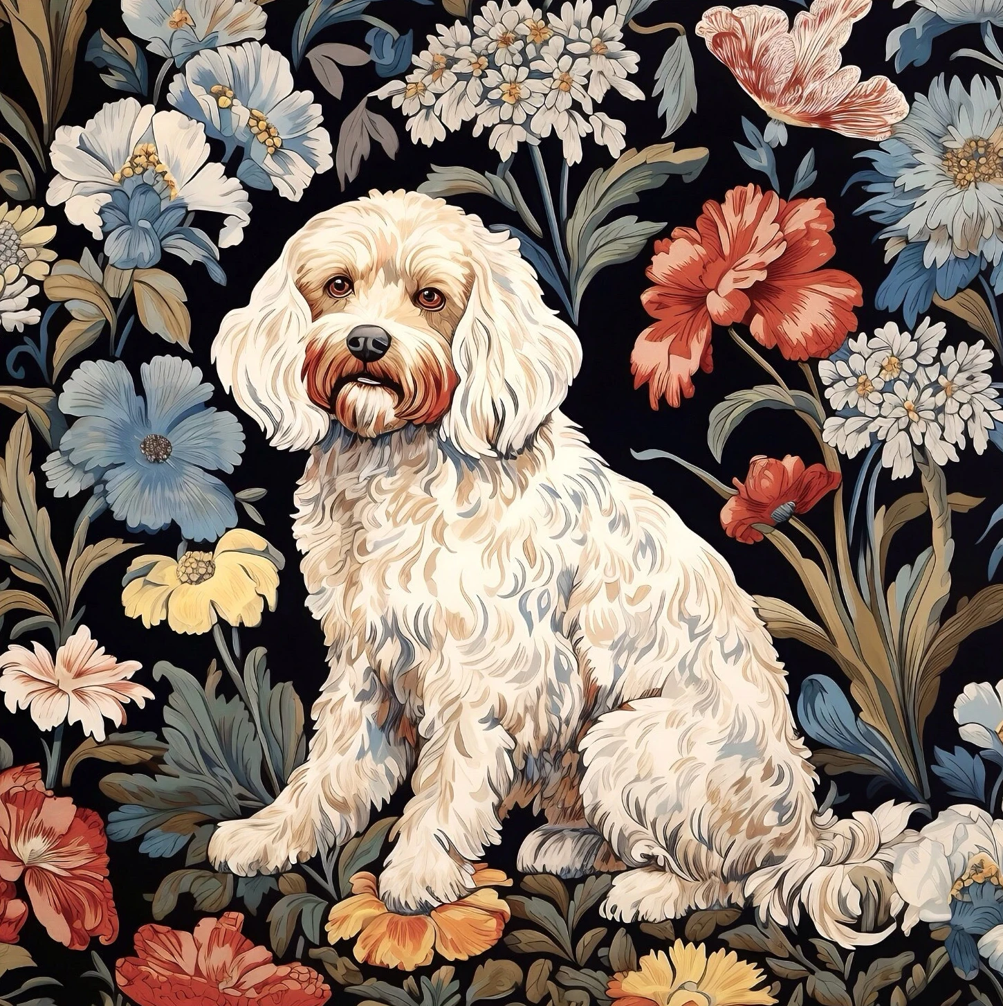 Muzealne ptaki i motyle - plakat botaniczny vintage Jasny