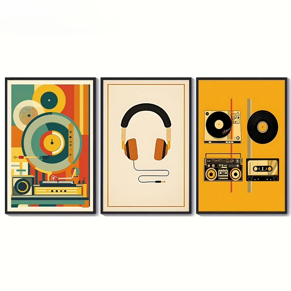 Muzyka retro - gramofon i płyty winylowe Biały