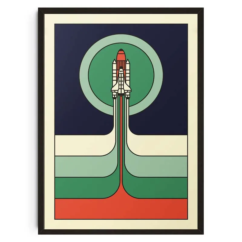 Naddźwiękowy odrzutowiec - plakat lotniczy vintage Burgundia
