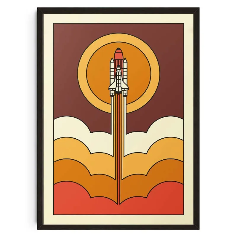 Naddźwiękowy odrzutowiec - plakat lotniczy vintage Jasnoszary
