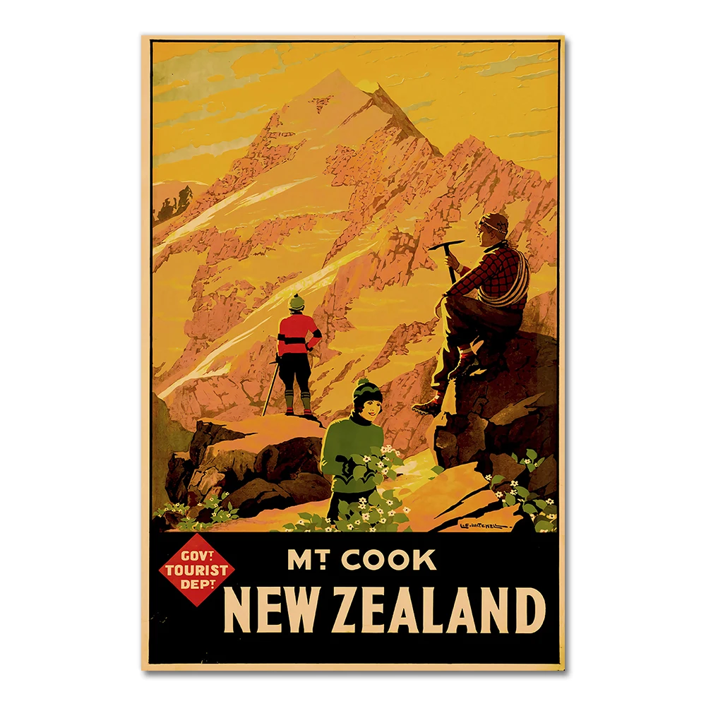 Narciarstwo w Alpach - plakat vintage w stylu retro Fioletowy