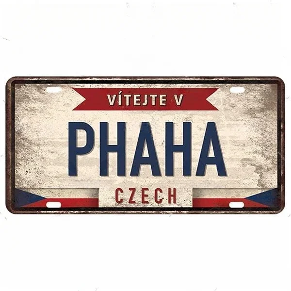 Nazwy miast - metalowa tabliczka vintage Fioletowy