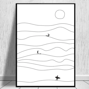 Nurkująca kobieta – plakat vintage w stylu plażowym Fioletowy/фиолетовый
