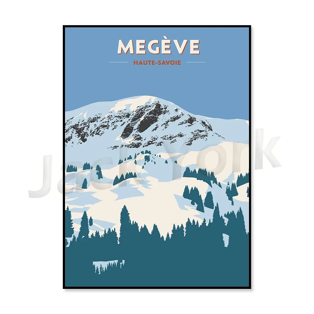 Ośrodki narciarskie w Alpach - plakat vintage Róża czerwona