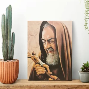 Padre Pio - plakat religijny Czerwony