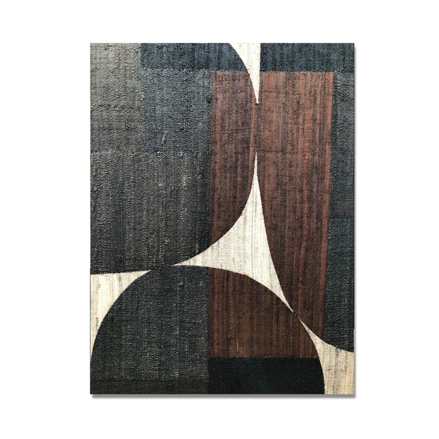 Plakat abstrakcyjna czarna geometria retro Czerwony