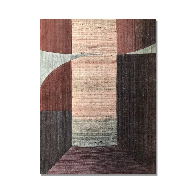 Plakat abstrakcyjna czarna geometria retro Fioletowy