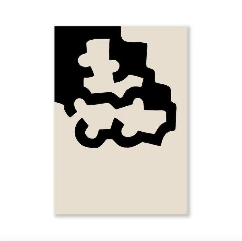 Plakat abstrakcyjna geometria w stylu rzeźby Biały