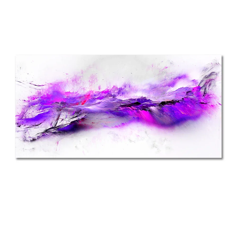 Plakat abstrakcyjne chmury szaro-żółte Fioletowy/фиолетовый